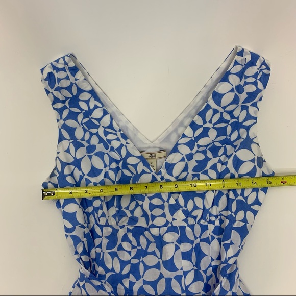 G.H. Bass & Co. Blue & White Floral Cotton Tie Back V-Neck Sundress Size 2 - Picture 12 of 12